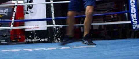 Boxing - Footwork training in the ring Stock Footage 73642444