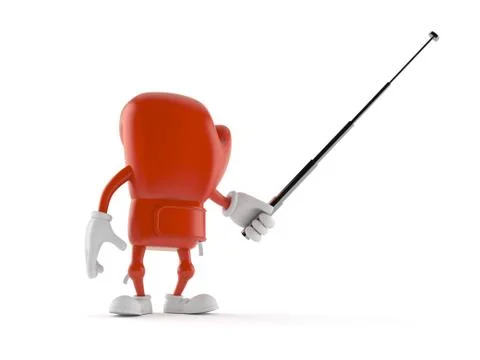 Boxing glove character with pointer stick Stock Illustration