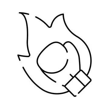 Boxing glove on fire representing power and combat Stock Illustration