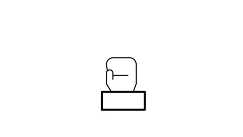 Boxing glove icon centered on a black background, symbolizing sports an.. Stock Footage 333607281