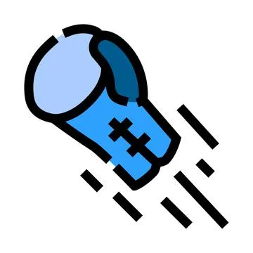 Boxing glove making fast striking motion concept Stock Illustration