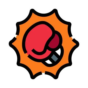 Boxing glove making powerful impact and explosion Ilustración de archivo
