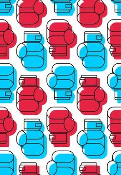 Boxing glove pattern seamless. boxing accessory background. Boxer uniform t.. Stock Illustration