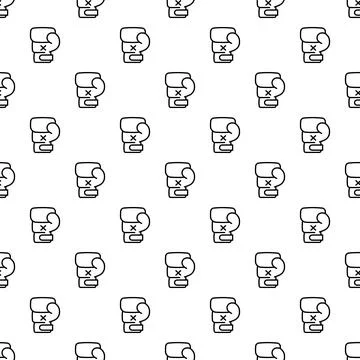 Boxing glove seamless pattern creating fitness background Illustrazione stock