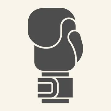 Boxing glove solid icon. Sport equipment glyph style pictogram on beige Illustrazione stock