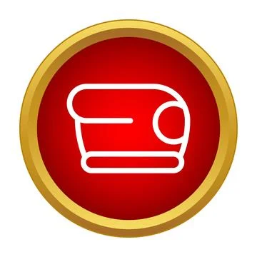 Boxing glove vector icon on a red circle with gold ring 库存插图