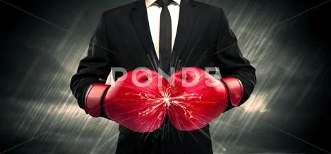 Boxing gloves clashing Stock Photos