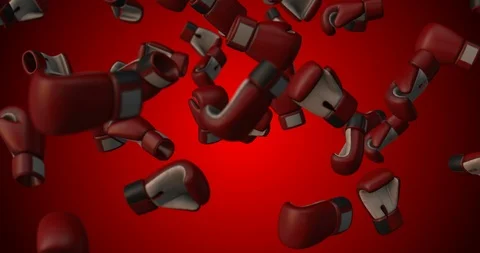 Boxing Gloves falling slow motion Stock Footage 105108453
