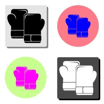 Boxing gloves. flat vector icon Stock Illustration