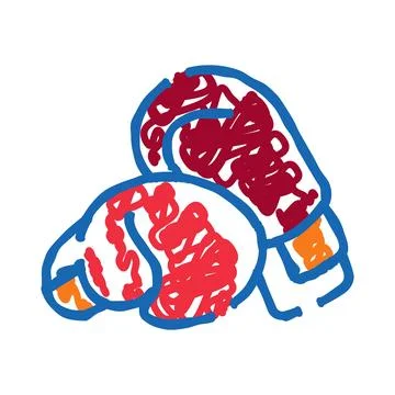 Boxing gloves hand drawn doodle sketch style Stock Illustration