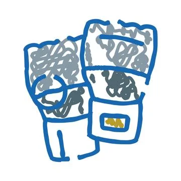 Boxing gloves hand drawn doodle line art Stock Illustration