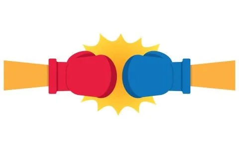 Boxing Gloves Hitting Stock Illustration