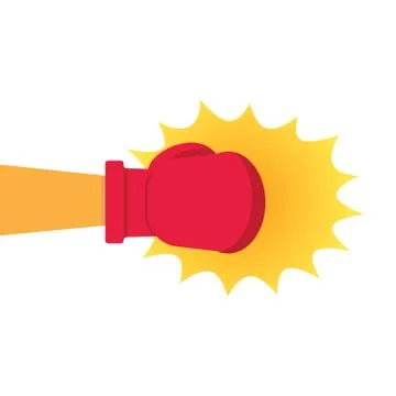 Boxing Gloves Hitting Stock Illustration
