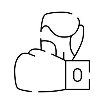 Boxing gloves icon representing combat sport training Stockillustratie