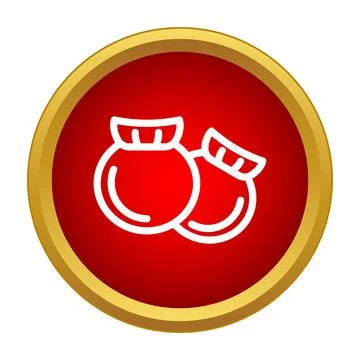 Boxing gloves icon representing fighting and competition Stock Illustration