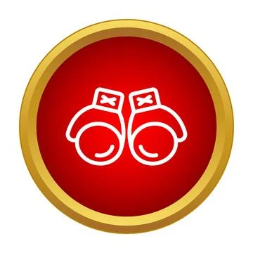 Boxing gloves icon symbolizing combat sports and fighting Stock Illustration