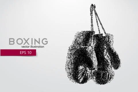Boxing gloves from particles. Illustrazione stock
