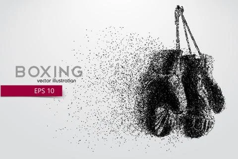 Boxing gloves from particles. Illustrazione stock