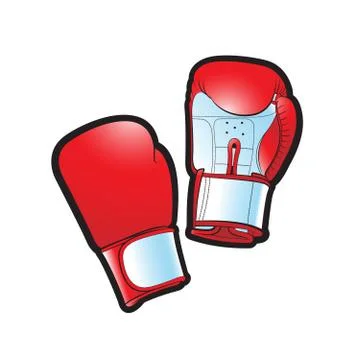 Boxing gloves-red black Stock Illustration