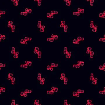 Boxing gloves seamless pattern. Vintage sport inventory background. Stock Illustration