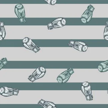 Boxing gloves seamless pattern. Vintage sport inventory background. Stock Illustration