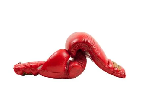 Boxing gloves shaking hands Stock Photos