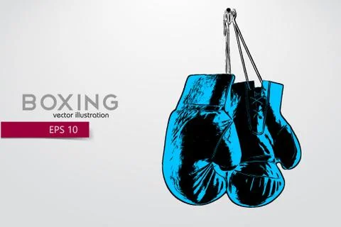 Boxing gloves silhouette. Stock Illustration