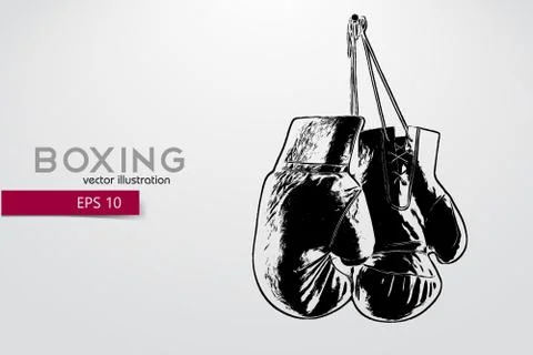 Boxing gloves silhouette. Stock Illustration
