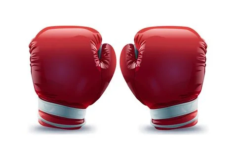 Boxing gloves trade war concept illustration. Two red boxing gloves facing each Stock Illustration