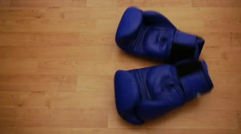 Boxing gloves - two pairs - accept fight 2 Stock Footage 661604