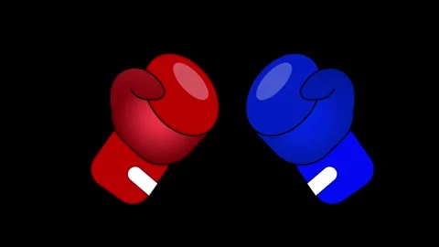 Boxing Gloves Versus Animation Flat Style Stock Footage 332184556