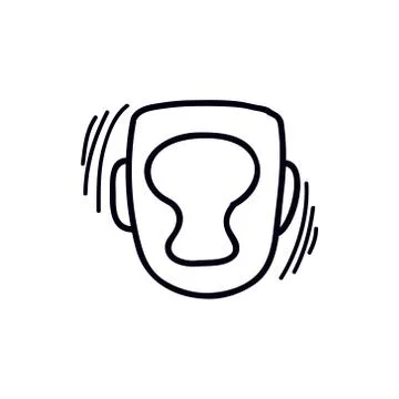 Boxing helmet doodle icon, vector illustration Stock Illustration