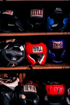 Boxing helmets Stock Photos