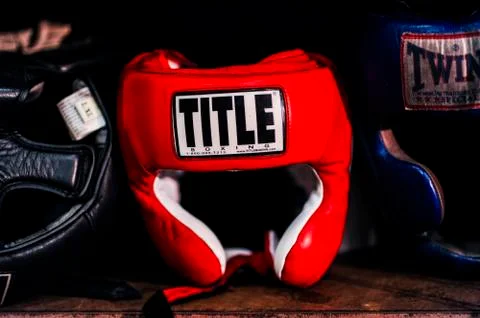 Boxing helmets Stock Photos