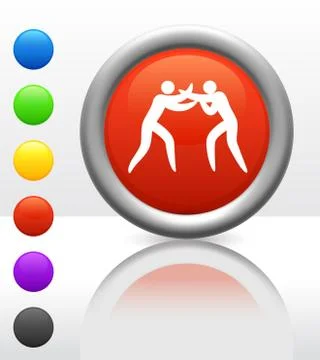 Boxing Icon on Internet Button Stock Illustration