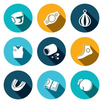 Boxing icon set Stock Illustration