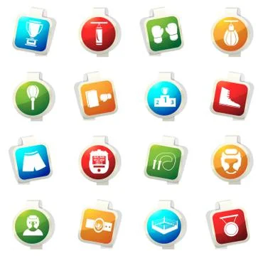 Boxing icon set Stock Illustration