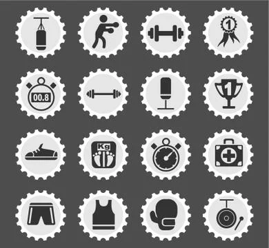 Boxing icon set Stock Illustration