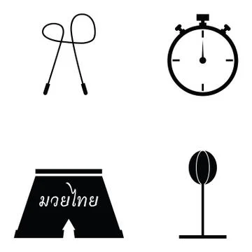 Boxing icon set Stock Illustration