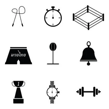 Boxing icon set Stock Illustration