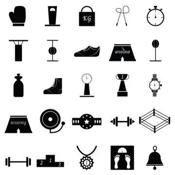 Boxing icon set Stock Illustration