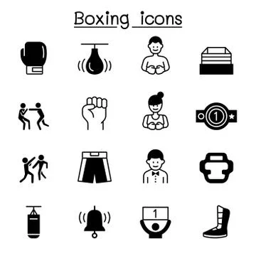 Boxing icon set vector illustration graphic design Illustrazione stock
