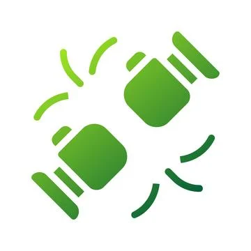 Boxing icon solid gradient green sport symbol illustration. 스톡 일러스트
