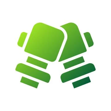 Boxing icon solid gradient green sport symbol illustration. Illustrazione stock
