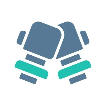 Boxing icon solid green light grey sport symbol illustration. Stock Illustration