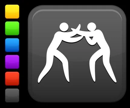 Boxing icon on square internet button Stock Illustration