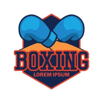 Boxing logo with text space for your slogan / tag line, vector illustration Stock Illustration