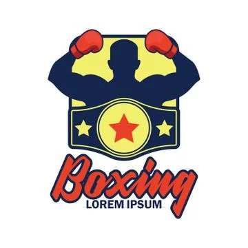 Boxing logo with text space for your slogan / tag line, vector illustration Stock Illustration