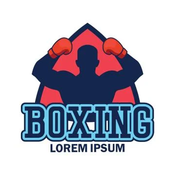 Boxing logo with text space for your slogan / tag line, vector illustration Stock Illustration