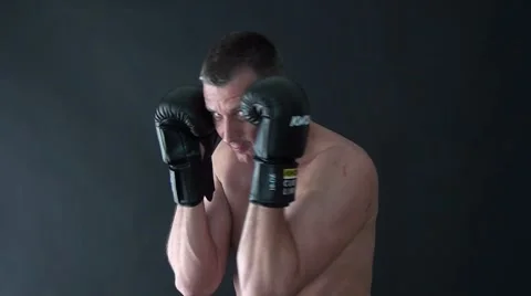 Boxing man Stock Footage